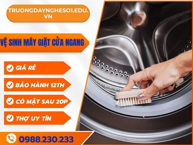 Cách vệ sinh máy giặt cửa ngang hiệu quả nhất Vệ sinh máy giặt cửa ngang hiệu quả, nhanh chóng